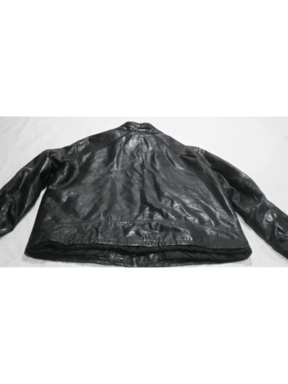 Vintage Retro Sean John Leather  Biker Jacket Men's Size XL Zippers